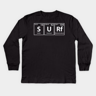 Surf (S-U-Rf) Periodic Elements Spelling Kids Long Sleeve T-Shirt